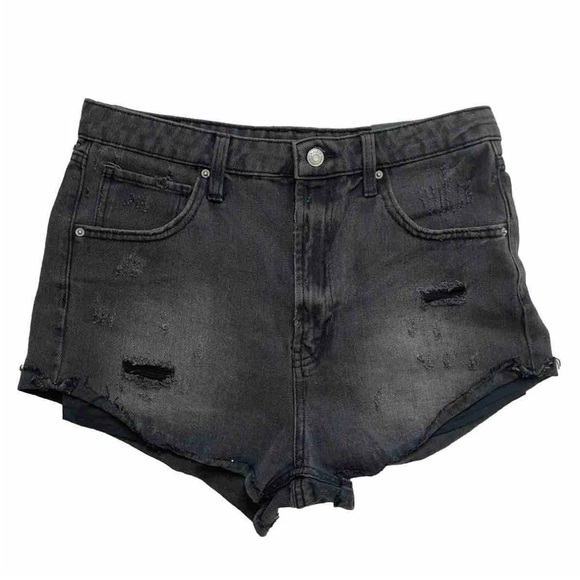 Wild Fable Classic Black Distressed Jean Shorts Highest Rise Charcoal Denim - Picture 1 of 5